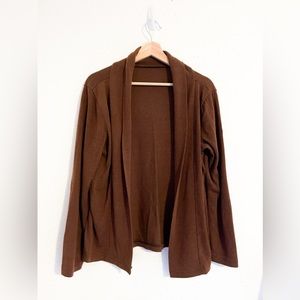 Brown Cardigan Knit Sweater Women’s Size Small Grandma Cozy Warm Lightweight